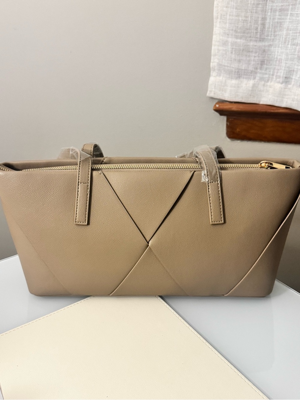 Isabelle Taupe Quilted vegan leather Shoulder bag - NWT